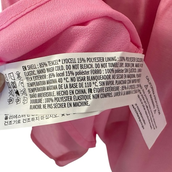 Endless Rose Womens Bow Accent Sleeveless Top Sz Medium Pink Lined Zip Closure - Picture 8 of 11